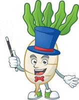 daikon dibujos animados personaje estilo vector