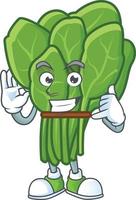 Spinach cartoon character style vector