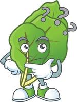 Happy collard greens cartoon character vector