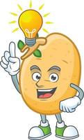 Sprouted potato tuber cartoon character style vector