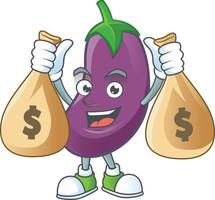 Eggplant cartoon character style vector