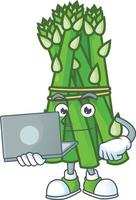 Asparagus cartoon character style vector