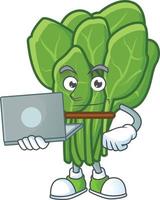 Spinach cartoon character style vector