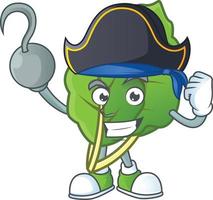 Happy collard greens cartoon character vector