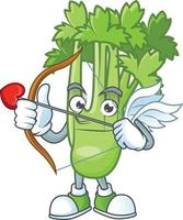 Happy celery plant cartoon character vector
