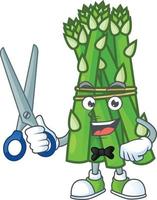 Asparagus cartoon character style vector
