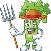 Happy celery plant cartoon character vector