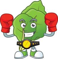 Happy collard greens cartoon character vector