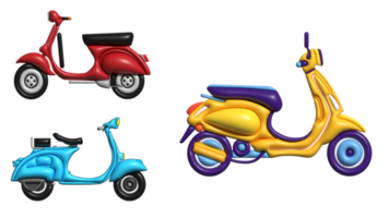 ancien scooter isolé. 3d le rendu. 3d illustration 3d rendre png