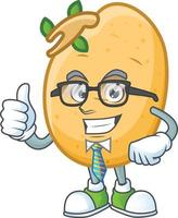 Sprouted potato tuber cartoon character style vector