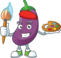 Eggplant cartoon character style vector