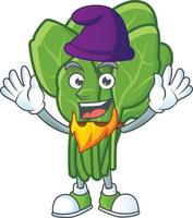 Spinach cartoon character style vector