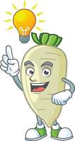 White radish cartoon character style vector