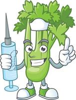Happy celery plant cartoon character vector