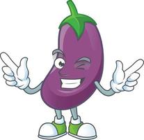 Eggplant cartoon character style vector