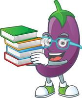 Eggplant cartoon character style vector