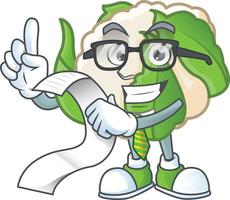 Cauliflower cartoon character style vector