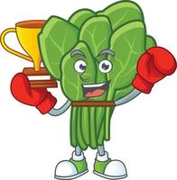 Spinach cartoon character style vector