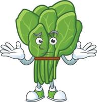 Spinach cartoon character style vector