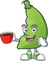 Broad beans cartoon character style vector