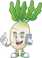 Daikon cartoon character style vector