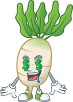 Daikon cartoon character style vector