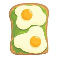 Egg avocado toast icon cartoon vector. Wheat food vector