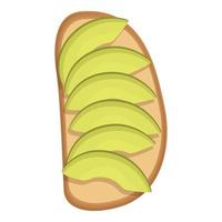 Avocado slice toast icon cartoon vector. Bread food vector