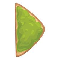 Lunch avocado toast icon cartoon vector. Slice meal vector