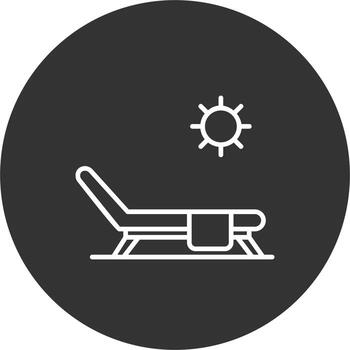 icono de vector de cama de sol