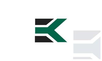 Alphabet letters Initials Monogram logo EK, KE, E and K vector