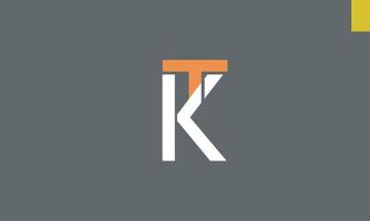 alfabeto letras iniciales monograma logo kt, tk, k y t vector