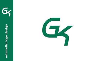 Alphabet letters Initials Monogram logo GK, KG, G and K vector