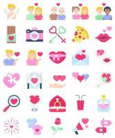 Valentines day related flat icon set 2 vector