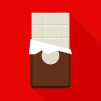 White chocolate bar in open package vector