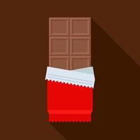 Chocolate bar in open package vector