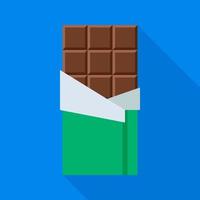 Chocolate bar in open package vector