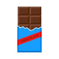 Chocolate bar in open package vector