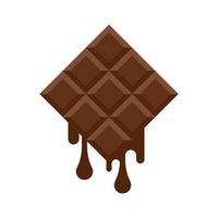 Melting chocolate bar on white background vector