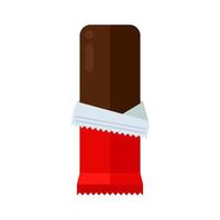 Chocolate bar in open package vector