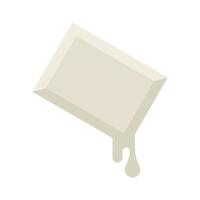 Melting white chocolate bar on white background vector