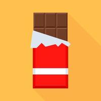 Chocolate bar in open package vector