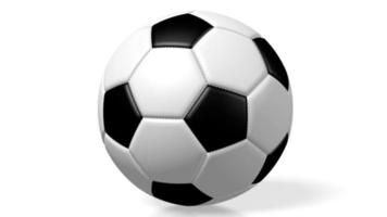 3d Fußball, Fußball Ball auf Weiß Hintergrund video