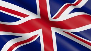3D Loopable Waving Material Flag of United Kingdom video