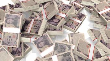vallend vijfduizend Japans yen bankbiljetten - Super goed voor topics Leuk vinden bedrijf, financiën enz. video