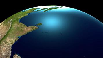 3d aarde met allemaal continenten - Europa, Azië, Afrika, zuiden Amerika, noorden Amerika, Australië - Aan zwart achtergrond video