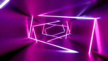 abstrait tunnel, néon lumières video