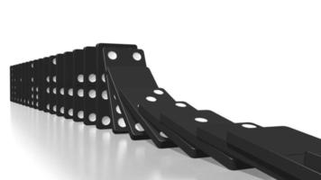 Domino Effect - Falling Black Tiles with White Dots, Following Camera video