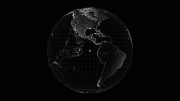 roterend wireframe aarde Aan zwart achtergrond video
