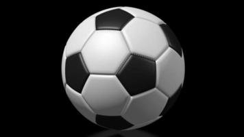 3D Soccer, Football Ball on Black Background video